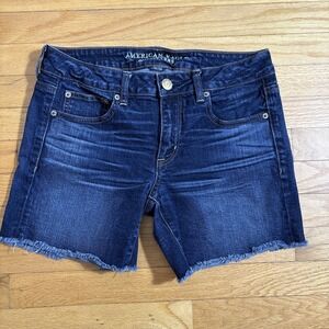 American Eagle Shorts Womens Size 4 Boy Midi Jean Denim Cutoff Boho Beach Casual